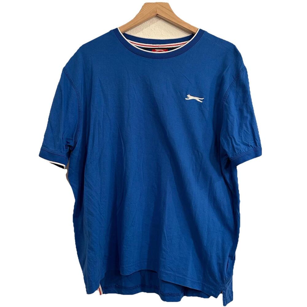 Slazenger Men’s Golf Shirt Blue XL Tipped